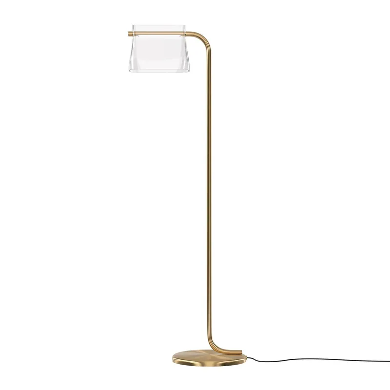 CABARET - Lámpara de pie LED en metal dorado y vidrio