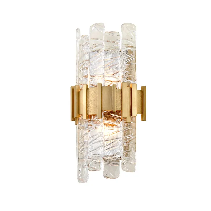 Ciro - Aplique de pared dorado y vidrio diseño italiano