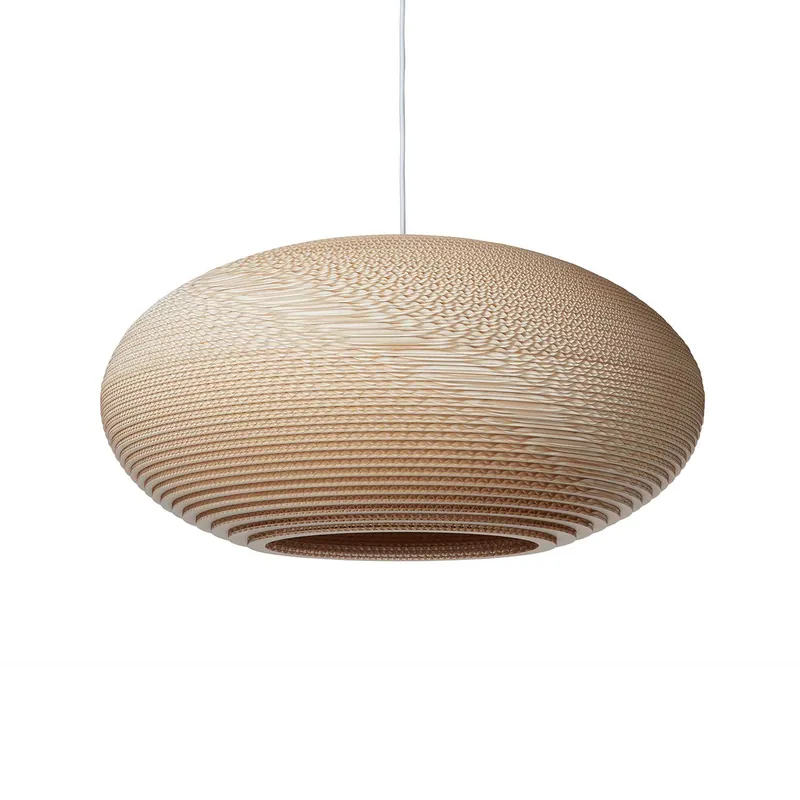 Scraplights Disc - Lámpara colgante de diseño en cartón ondulado para salón