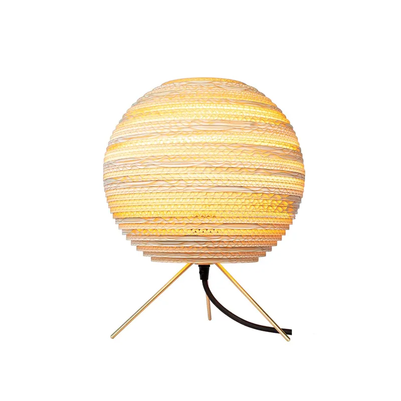 Moon Table - Lámpara de mesa para salón moderno en cartón reciclado