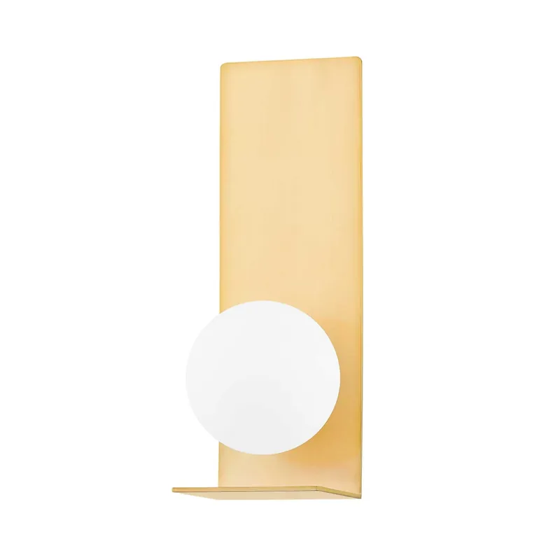 Lani - Aplique de pared diseño dorado y bola de vidrio
