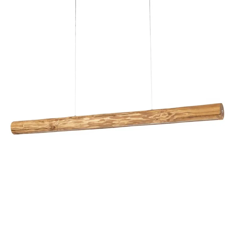 Polaris - Lámpara colgante led de tronco de madera estilo chalet