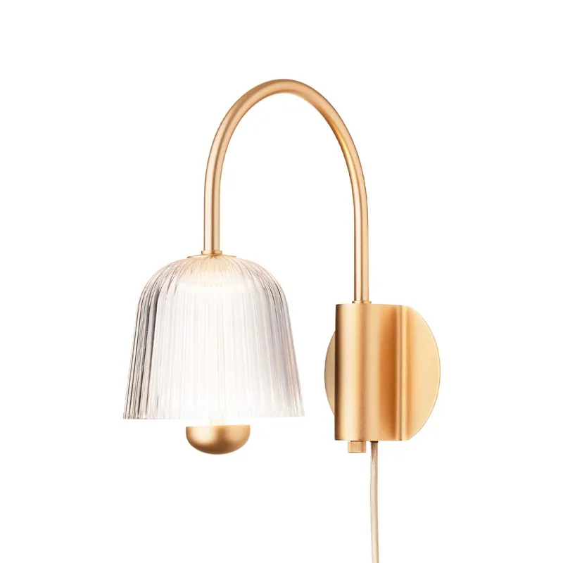 Asteea - Aplique de pared dorado y moderno diseño de metal
