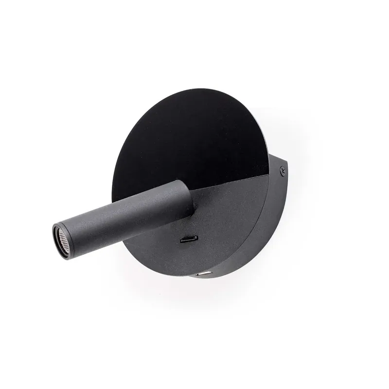 Duas - Aplique de pared lector moderno con puerto USB