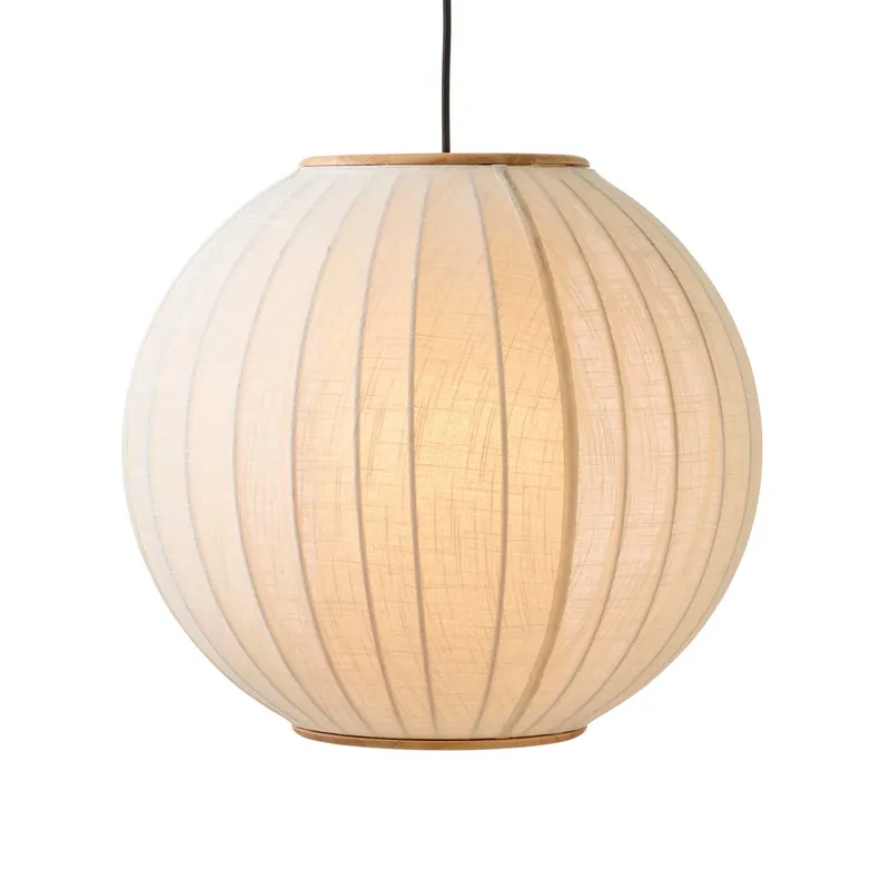 Balloon - Lámpara colgante bola de tela y madera diseño escandinavo