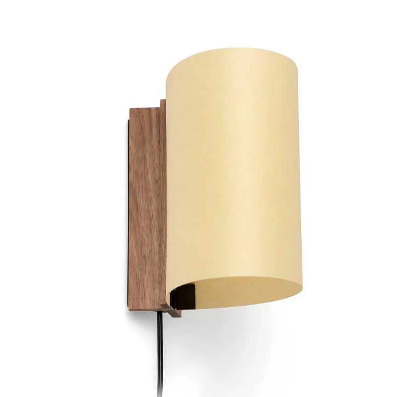 Cata - Aplique de pared LED en nogal y tela de diseño