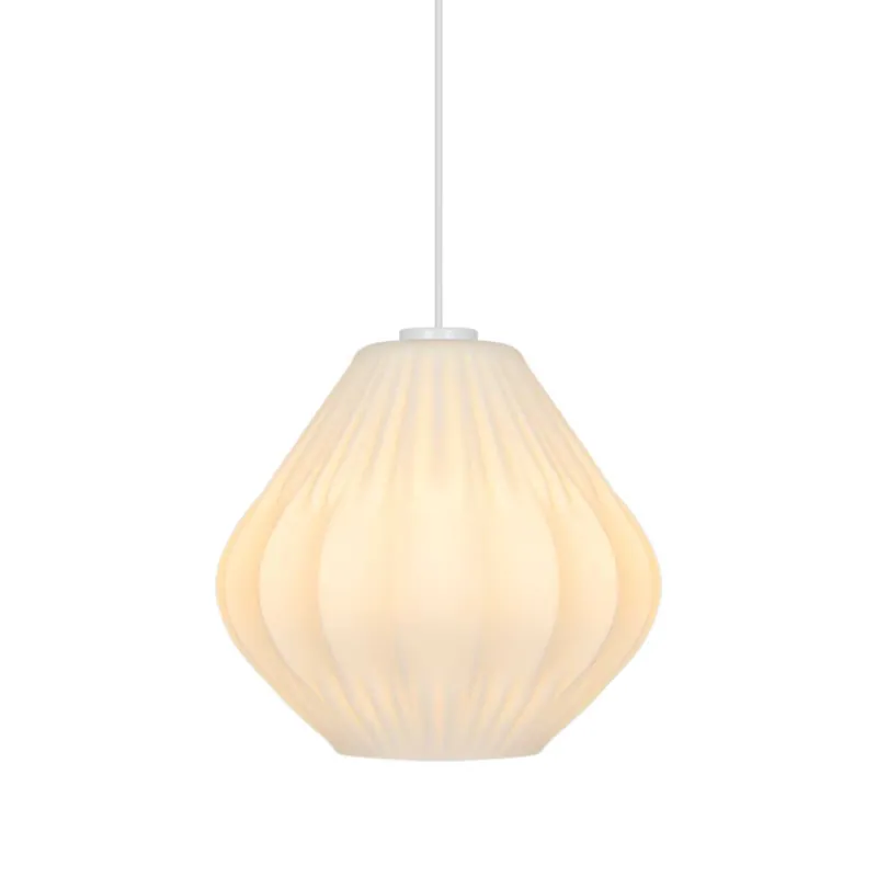 Maluca - Lámpara colgante de vidrio blanco diseño vintage