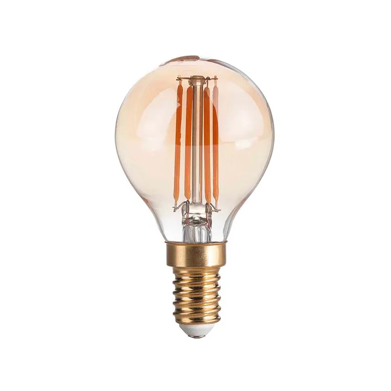 Набор из 10 лампочек E14 LED с янтарной нитью накала