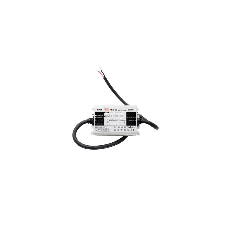 XLG-25-A IP67 Driver MEANWELL Potencia Constante Entrada: 90-305VAC Salida: 22-54VDC Corriente 250-1050mA 25W PFC Potenciometr