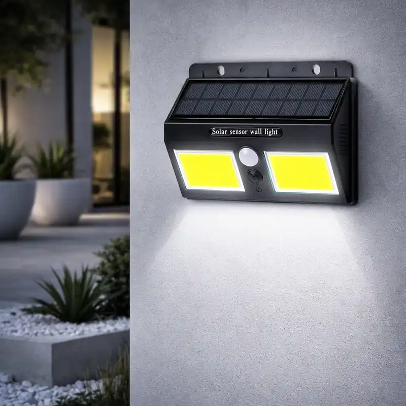 Aplique Solar LED IP65 Sensor Batería: 3,7V 1.200Ma  [LUM-YC-SW8019-COB]