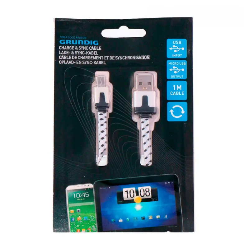 USB till Micro USB-laddarkabel med Grundig Sync 1m [E3-51273]