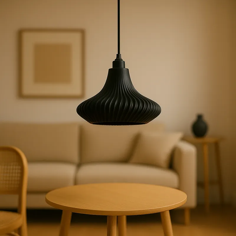 Vita Pendellampa Svart/Svart Takrosett/Svart Kabel