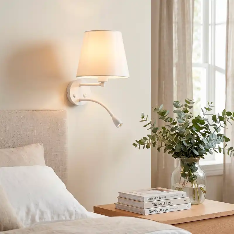Vägglampa "Lumina" E27 med LED-läslampa 3W