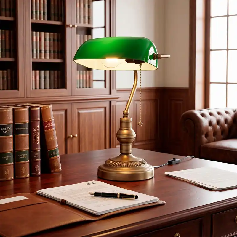 Vintagebordslampa "Banker"