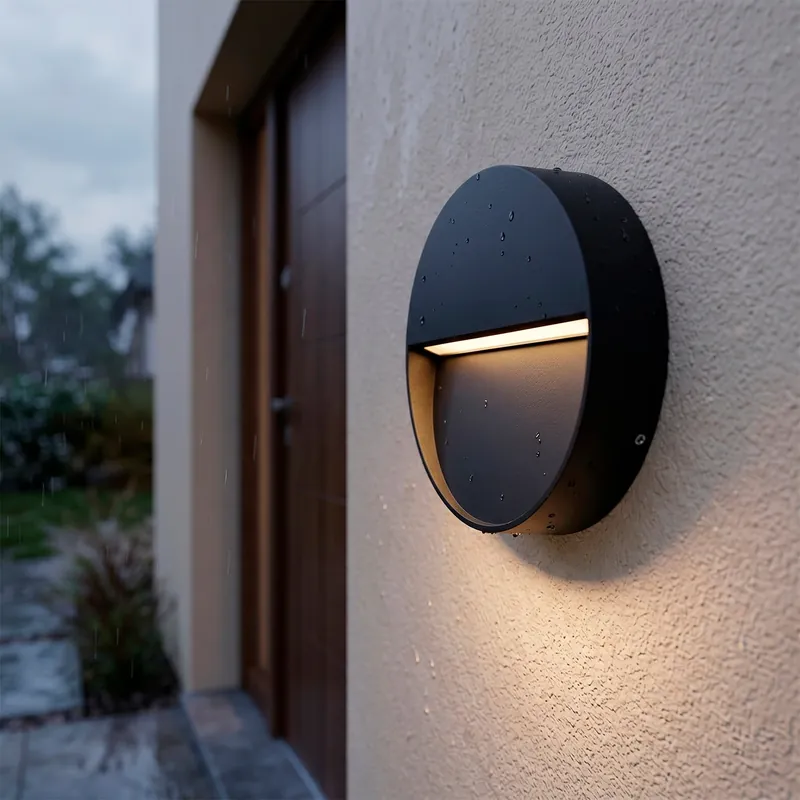 7W IP54 Rund LED-vägglampa för utomhusbruk, 2700K