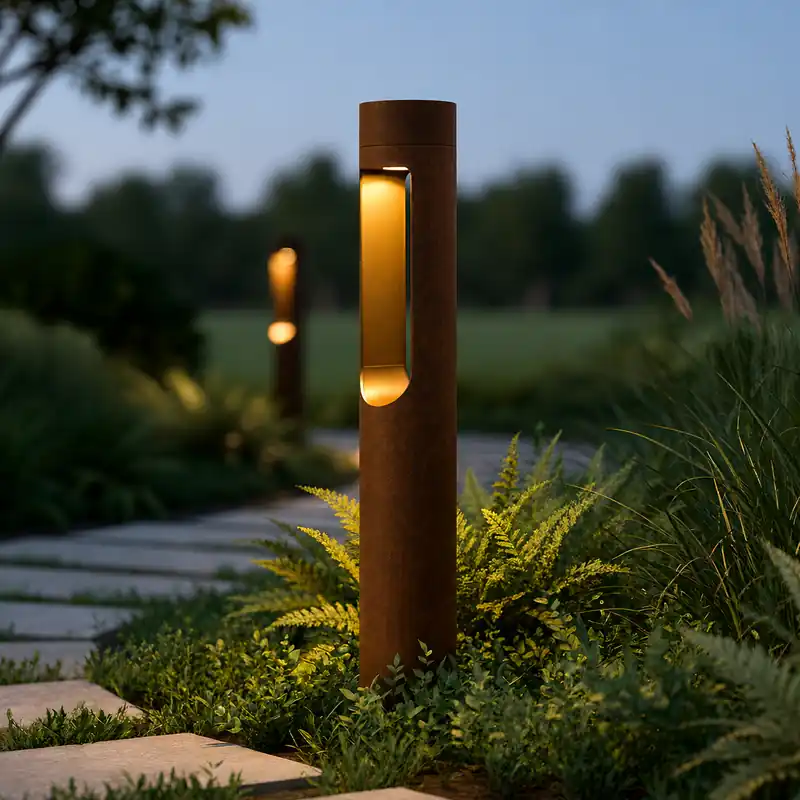 Utomhus LED-ljuspunkt "Medinipur" 60 cm 10 W 220 VAC 3000 ºK Oxidbrun