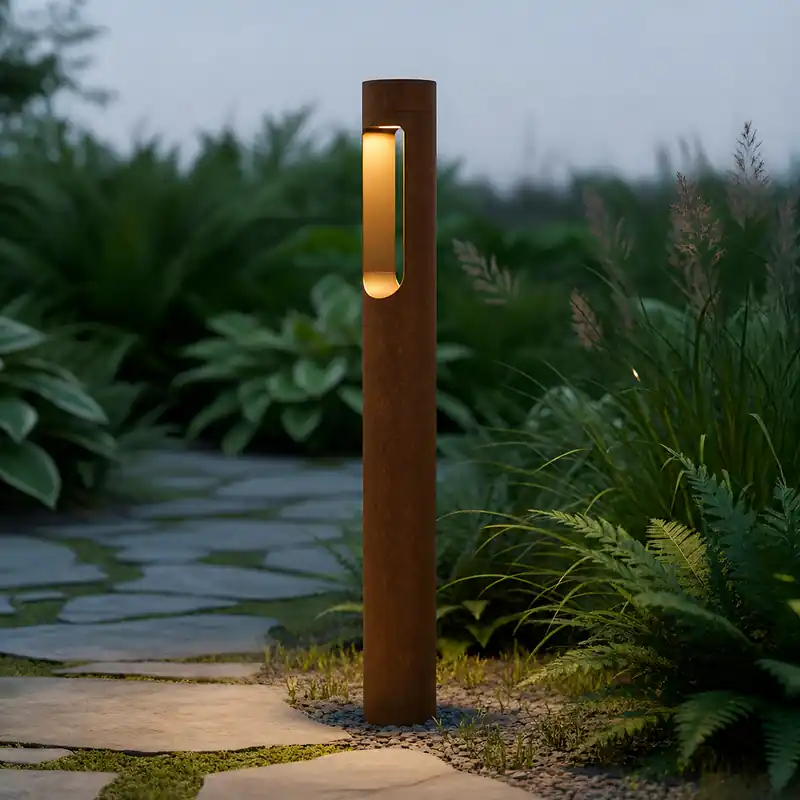 Utomhus LED-ljuspunkt "Fredericksburg" 90 cm 10 W 220 VAC 3000 ºK Oxidbrun