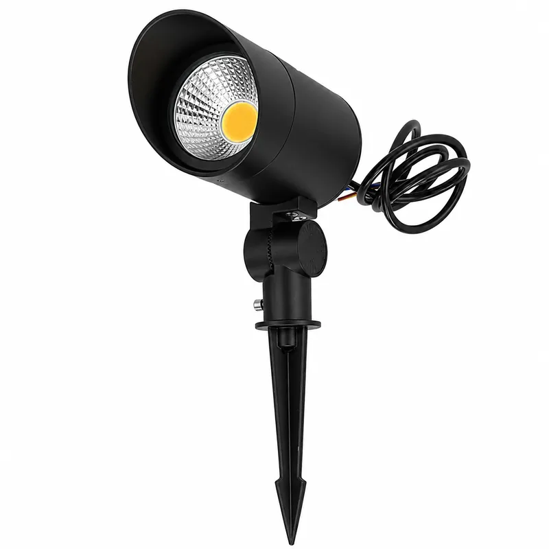24 W COB LED trädgårdsspotlight 2160 lm 6000 K spike 40 000 H svart finish