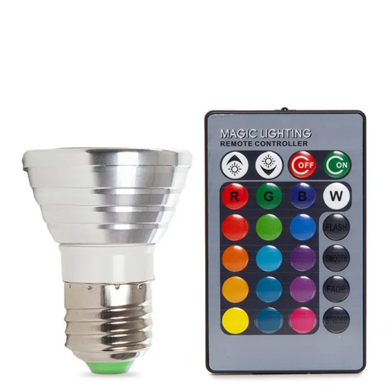 Ampoule LED E27 3W RGB Télécommande 40 000H [PL187220-E27]