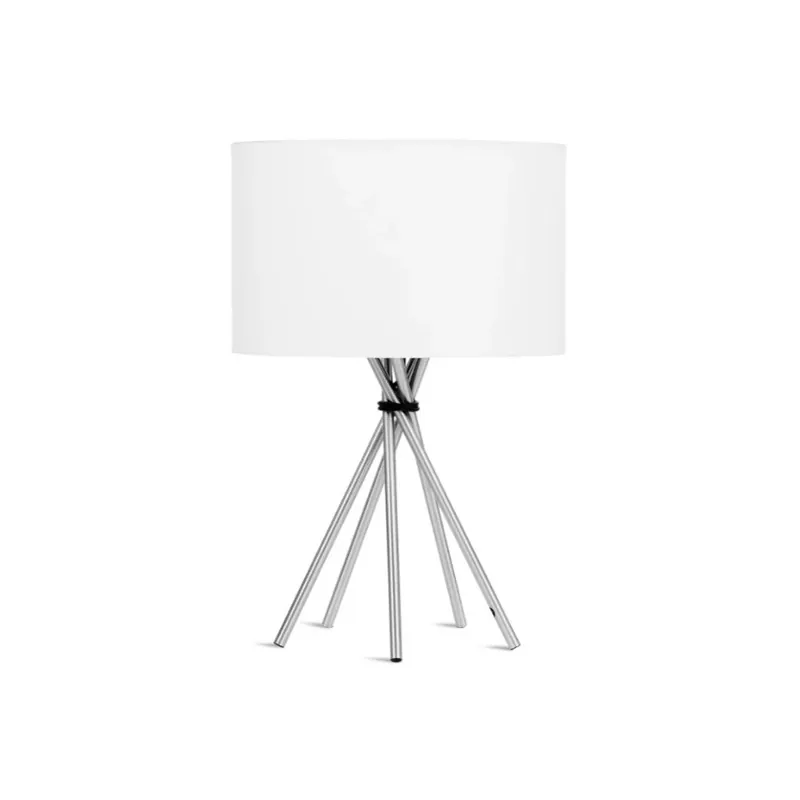 [IAR-LIMA/T] Base Lampe De Table Le Fer Lima 35cm Plaqué Nickel
