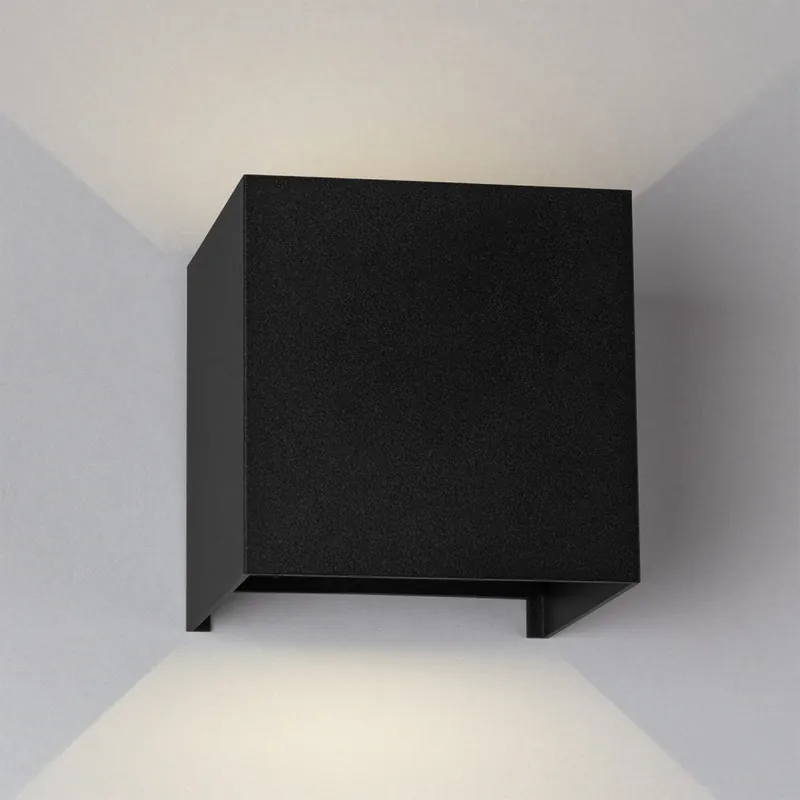 Utomhus LED-vägglampa 2x5W 100Lm/W IP65 Svart 4000K [HO-APL06-IP65-BW]